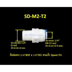 ข้อต่อตรง (1/4MIP x 1/4OD) สวมเร็ว Speed Fit