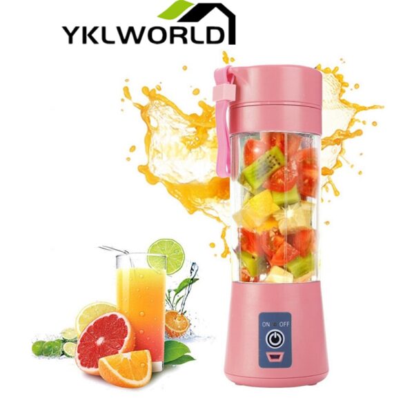 YKLWORLD เครื่องปั่นน้ำผลไม้ เครื่องปั่นผลไม้ ไร้สาย  6 ใบมีด USB Juicer