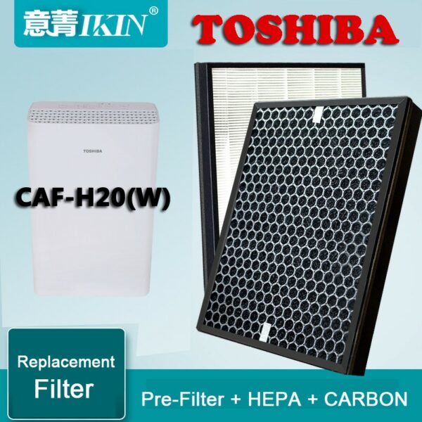 ไส้กรองอากาศ 3 ชั้น Pre-Filter + HEPA + CARBON สำหรับเครื่องฟอกอากาศ Toshiba รุ่น CAF-H20(W)