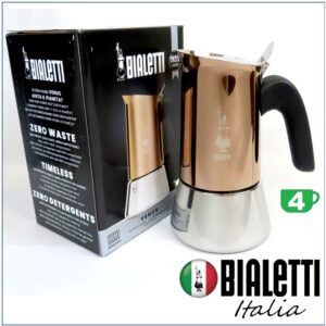 Bialetti Venus 4ถ้วย เตาแม่เหล็กไฟฟ้า Copper 4 cup Induction Gas Ceramic Moka Pot ของแท้ 100%