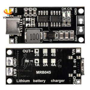 Voktta อุปกรณ์ชาร์จแบตเตอรี่ลิเธียมโพลิเมอร์ หลายเซลล์ 2S 3S 4S Type-C เป็น 8.4V 12.6V 16.8V 7.4V 11.1V 14.8V 18650