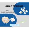 Cable Tie Mount : แป้นกาวรัดสายเคเบิ้ลไทร์ -> ขนาด(Size) 20x20