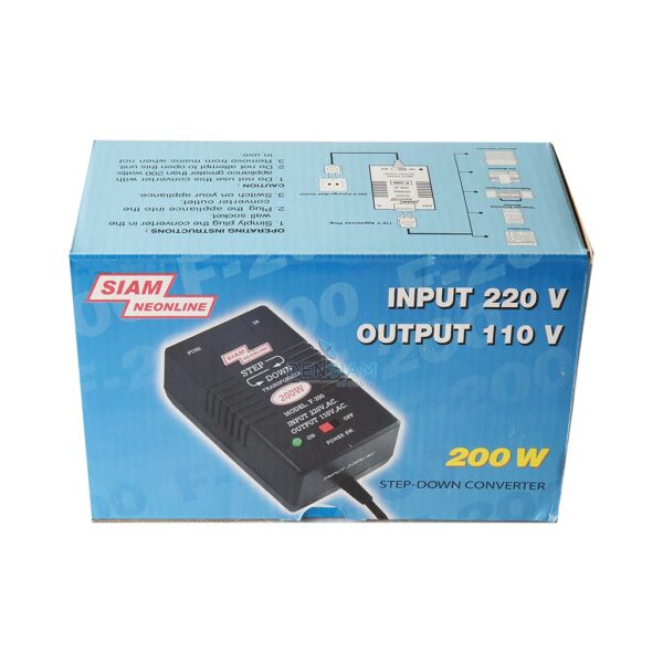 สั่งปุ๊บ ส่งปั๊บ  สยามนีออน หม้อแปลงไฟฟ้า 220Vเป็น 110 V 200 W Step Down 200W