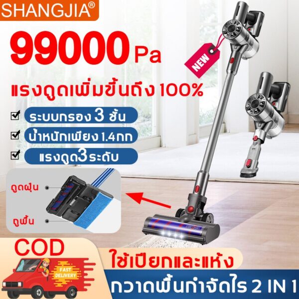 ดูดฝุ่นและกำจัดไร 2 in1 SOKANYเครื่องดูดฝุ่น เครื่องดูดฝุ่นมือถือ 1800W แรงดูดสูง 80000pa ที่ดูดฝุ่น Vacuum Cleaner