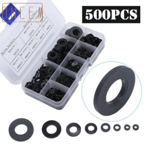 【ONCEMOREAGAIN】500X Flat Rubber Seal O-Ring Hose Gasket Rubber Washer Lot For Faucet Grommet