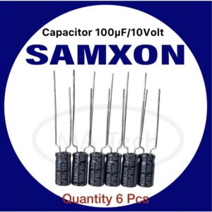 100uf 10V capacitor 100uF 10v คาปาซิเตอร์ 100uf10v 1 ชุด มีจำนวน 6 ชิ้น ขนาด 5.0x11.0mm