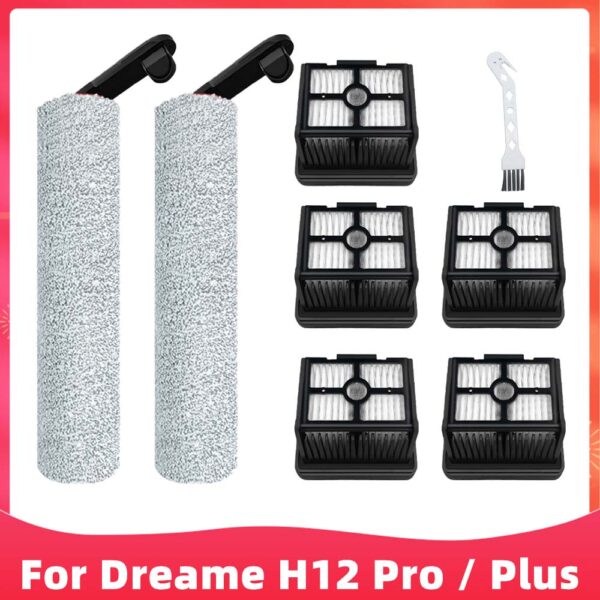 อะไหล่แปรงลูกกลิ้ง ไส้กรอง Hepa แบบนิ่ม สําหรับเครื่องดูดฝุ่น Dreame H12 Pro Plus