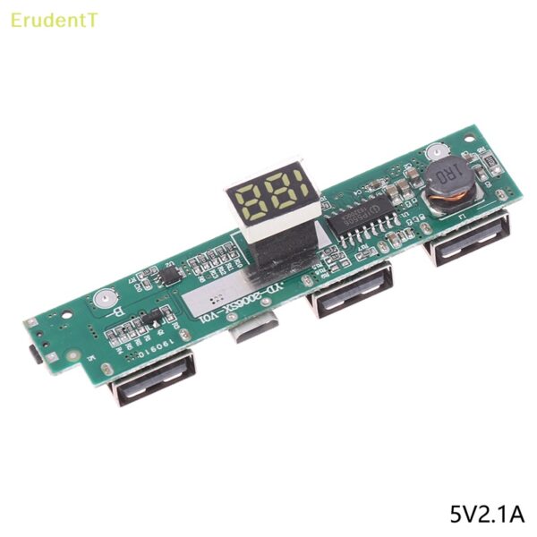 [ErudentT] บอร์ดโมดูลวงจรชาร์จมือถือ 3USB 2A 3.7V Li-ion 18650 DIY [ใหม่]