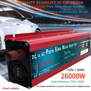 อินเวอร์เตอร์แปลงพลังงานแสงอาทิตย์ แบบพกพา DC 12v 24v To AC 220V 26000W