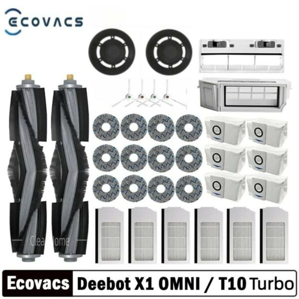 Ecovacs Deebot X1 Omni T10 Turbo T10 Omni Robot ถุงเก็บฝุ่น แผ่นกรอง Hepa แปรงหลัก แปรงด้านข้าง ผ้าม็อบ ถังขยะ กล่องเก็บฝุ่น อะไหล่สํารอง