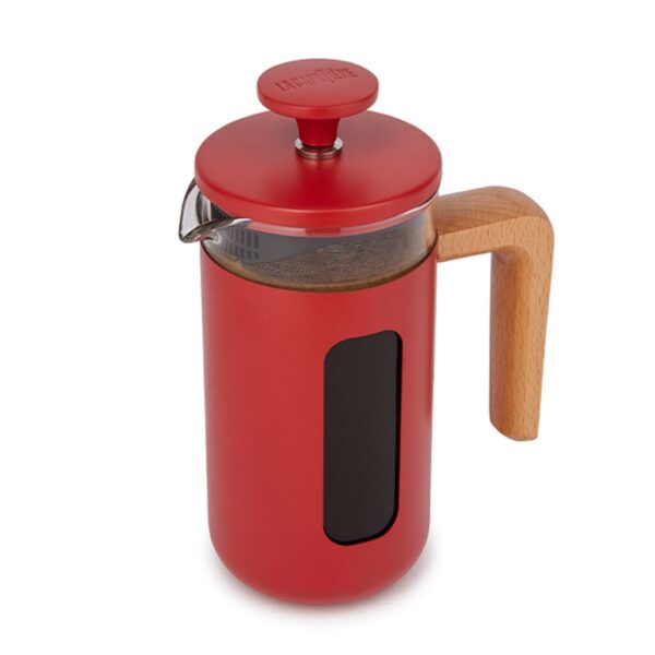 Heat Resistant Borosilicate Glass with Stainless Steel Frame and Wood Grip Handle  . กาชงกาแฟเฟร้นช์เพรส