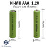 ถ่านชาร์จ Ni-MH AAA800mAh 1.2V หัวแบนและหัวแหลม ราคาต่อ1ก้อน