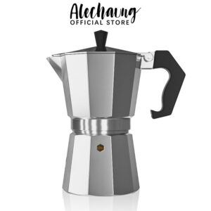 Alechaung โมก้าพอท กาต้มกาแฟสด อลูมิเนียม เครื่องต้มกาแฟ ชุดชงกาแฟสด mokapot 3 cup 6 cup ที่ชงกาแฟสด แบบพกพา ชงกาแฟสด