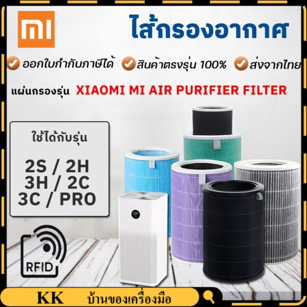 【มี RFID】สำหรับ ไส้กรอง Xiaomi Air Purifier รุ่น 2/2S/2H/2C/3H/3C/pro เครื่องฟอกอากาศ แผ่นกรองอากาศ กันฝุ่น PM 2.5