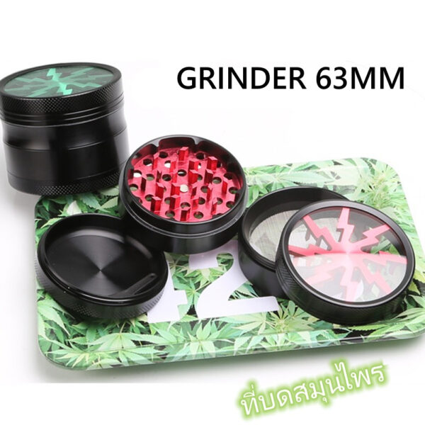 พร้อมส่ง เครื่องบดสมุนไพร63mm ที่บดสมุนไพร Grinder สแตนเลส บดละเอียด เครื่องบด