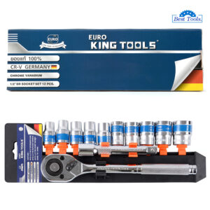 EURO KING TOOLS ชุดเครื่องมือ ประแจ ชุดบล็อก 12 ชิ้น ขนาด 1/2 (4หุน)