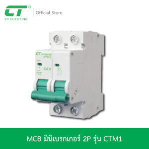 MCCB เมนเซอร์กิตเบรกเกอร์ CTM1-2P CT Electric  แบบเกาะราง