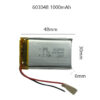 603048 1000mAh 3.7V แบตเตอรี่ Lithium polymer สำหรับเครือ่งเล่น mp3 ลำโพงบลูทูธ กล้องติดรถยนต์