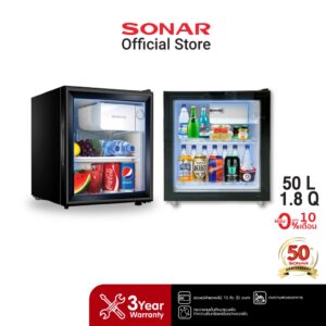 [Online Exclusive] SONAR ตู้เย็นมินิบาร์หน้ากระจก 50 ลิตร 1.8 คิว รุ่น RS-A50NG ตู้แช่ไวน์ ตู้โชว์สินค้า