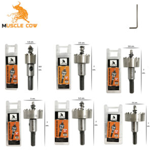 MUSCLE COW โฮลซอเจาะเหล็ก ดอกโฮลซอ ดอกสว่าน ดอกเจาะเหล็ก เจาะสแตนเลส เจาะอลูมิเนียมHSS Hole Saw มีขนาด 16mm - 35mm