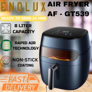 ENOLUX 8L Electric Air Fryer เตาอบแบบพาความร้อนเครื่องปิ้งขนมปังจับเวลา Oil Free Roaster เครื่องอาหารเช้า Ketuha