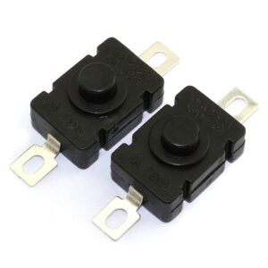 สวิตช์ KAN-28 Self-Lock Push Button Switch for Flashlight SMD Type ON-Off Mini Switch (Flat Pin with Hole)