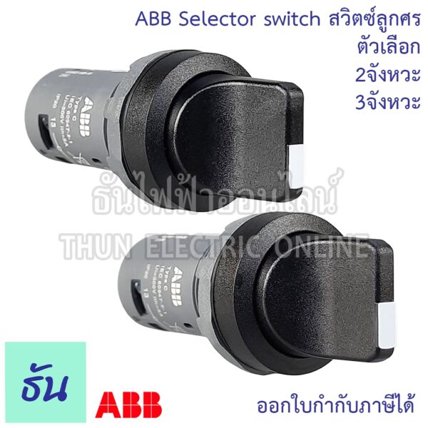 ABB  สวิตซ์ลูกศร 22mm ตัวแลือก 2จังหวะ (C2SS2-10B-10)