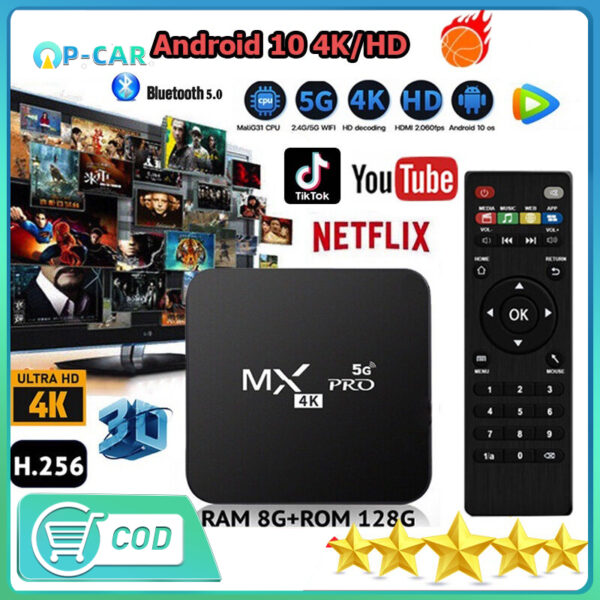 COD ใหม่สุด MXQ PRO กล่องแอนดรอยbox Android 10 4K/HD TV BOX รองรับ RAM8G+ROM 128GB Wifi ดูบน Disney hotstar YouTube