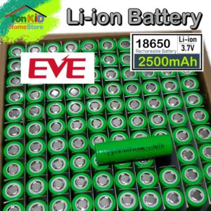 ถ่านชาร์จกำลังสูง EVE ขนาด18650 2500mah 12C จ่ายกระแส 30A แท้ 100% สำหรับไขควงไฟฟ้า สว่านไฟฟ้า ใช้แรงบิดสูงๆ