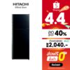 Hitachi ฮิตาชิ ตู้เย็น 2 ประตู 14.4 คิว 407 ลิตร New Stylish Line รุ่น R-VGX400PF สีกลาสแบล็ก